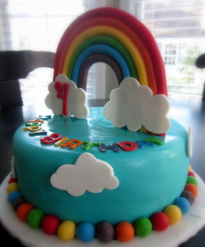 Rainbow Birthday Cake
 Darlin Designs Rainbow Birthday Cake