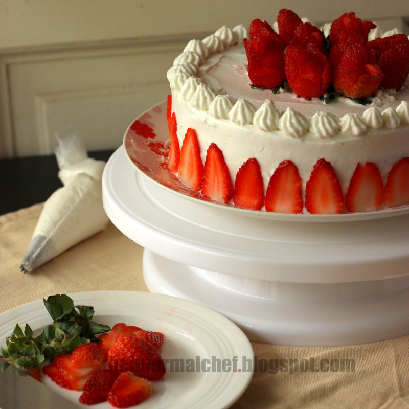 Strawberry Birthday Cake
 The Informal Chef Strawberry Birthday Cake 草莓生日蛋糕