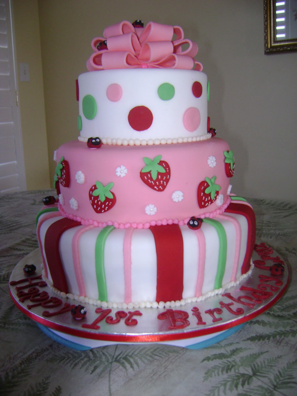 Strawberry Birthday Cake
 MaryMel Cakes Strawberry Shortcake 1st Birthday