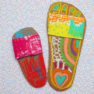 Summer Art Project For Kids
 Colorful Flip Flop Artwork