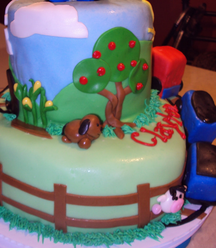 Train Birthday Cake
 Creative cakes Farmyard Train Birthday Cake