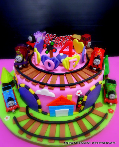 Train Birthday Cake
 Thomas the Train 3D Train Theme Cake Pink Theme for a