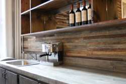 Wood Kitchen Backsplash
 before & after salvaged wood bar – Design Sponge