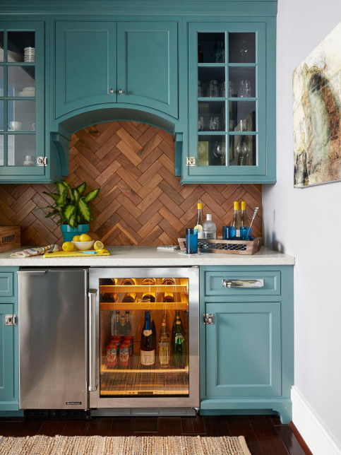 Wood Kitchen Backsplash
 New Kitchen Cabinet Paint Color Inspiration
