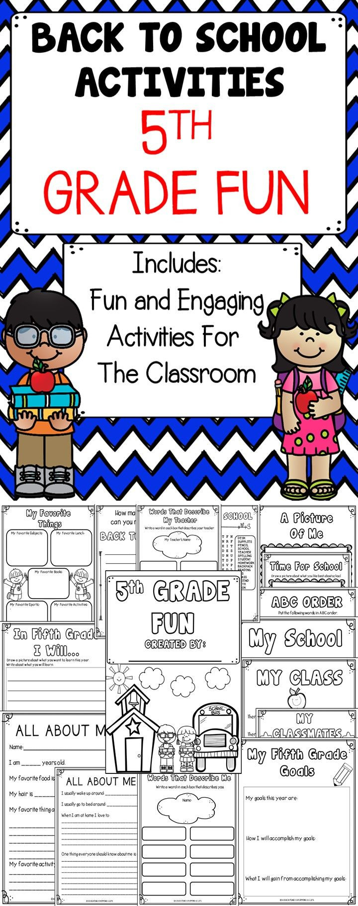 Back To School Activities
 5th Grade Fun Is A Fun and Engaging Back To School
