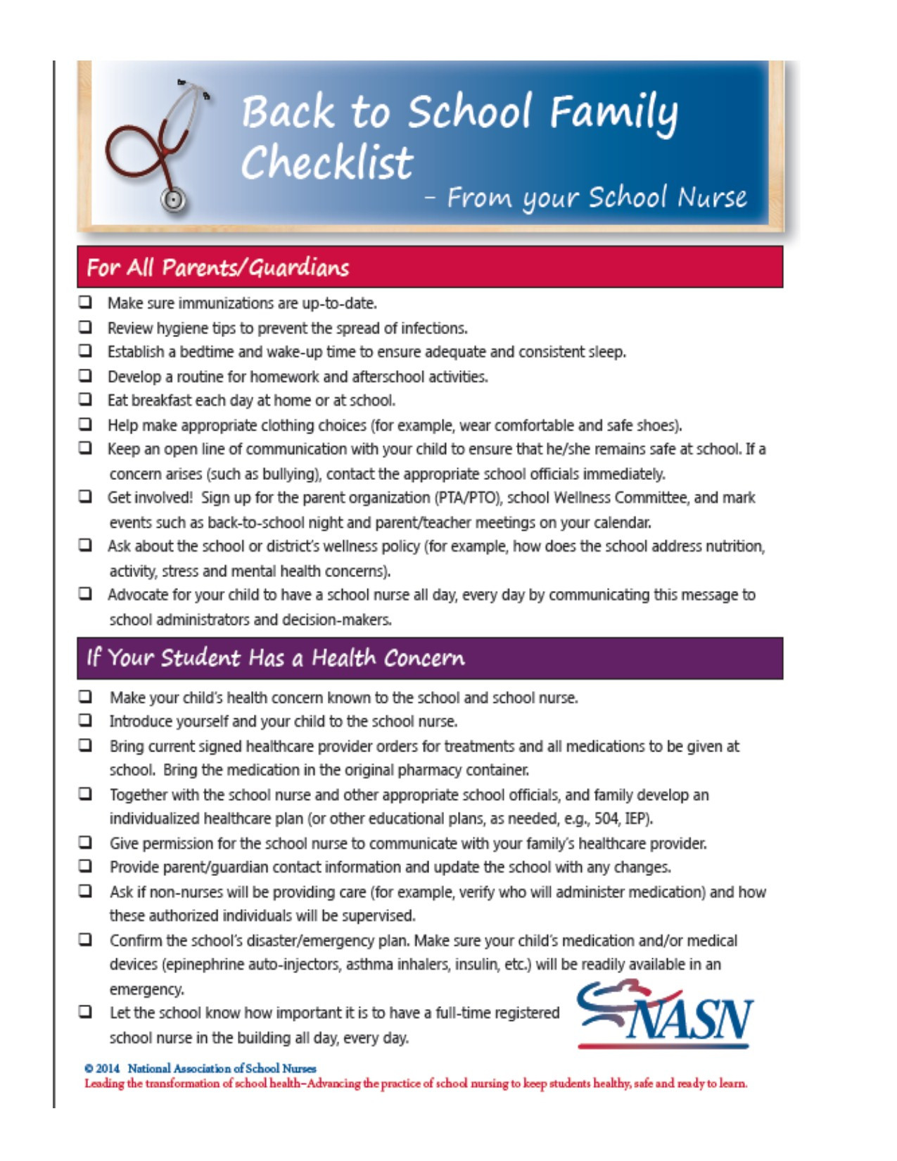 Back To School Checklist
 Back to School Checklist Macon County R 1 School District