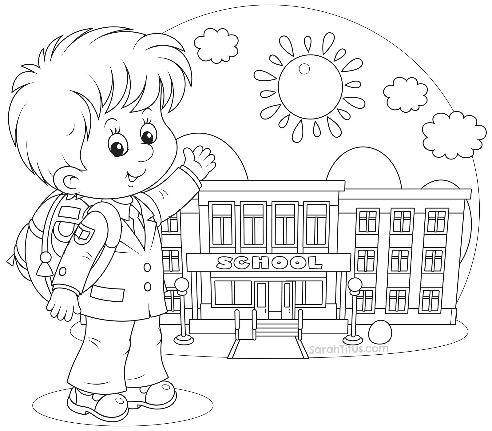 Back To School Coloring Page
 Back to School Coloring Pages Sarah Titus