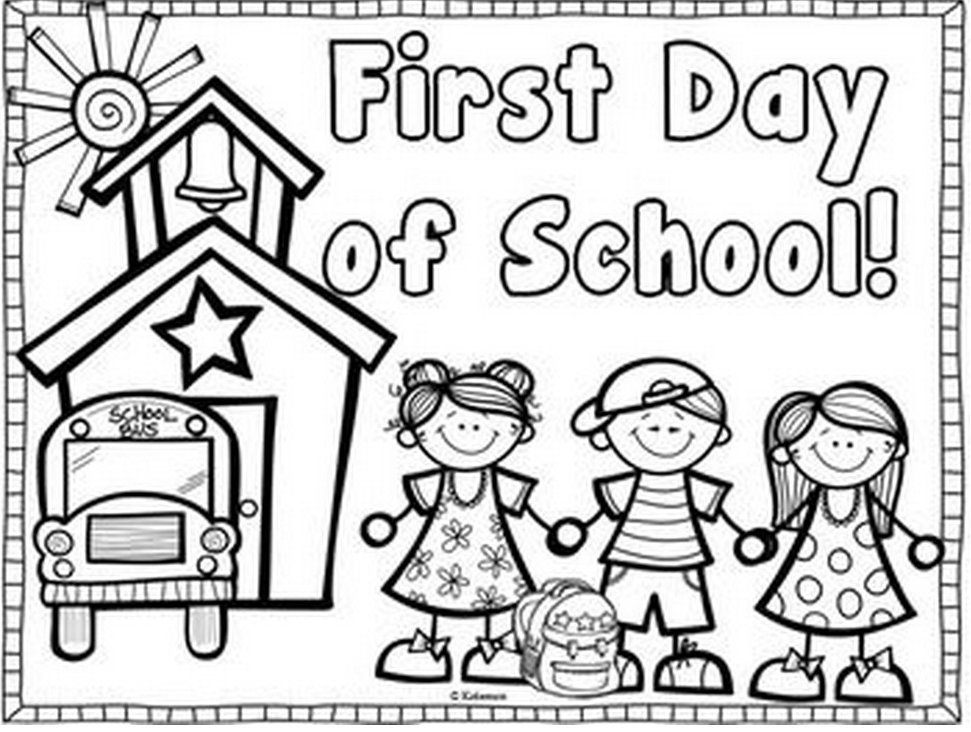 Back To School Coloring Page
 First Day of School & Coloring Book