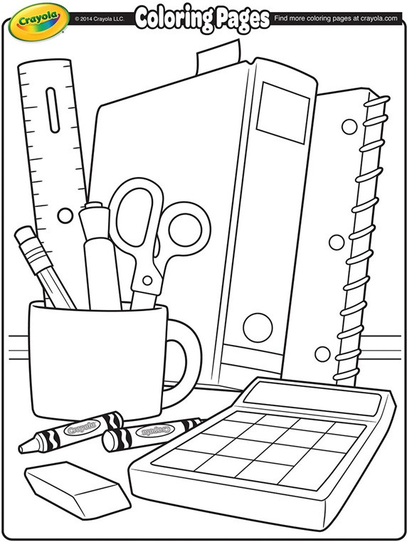 Back To School Coloring Page
 School Supplies Coloring Page