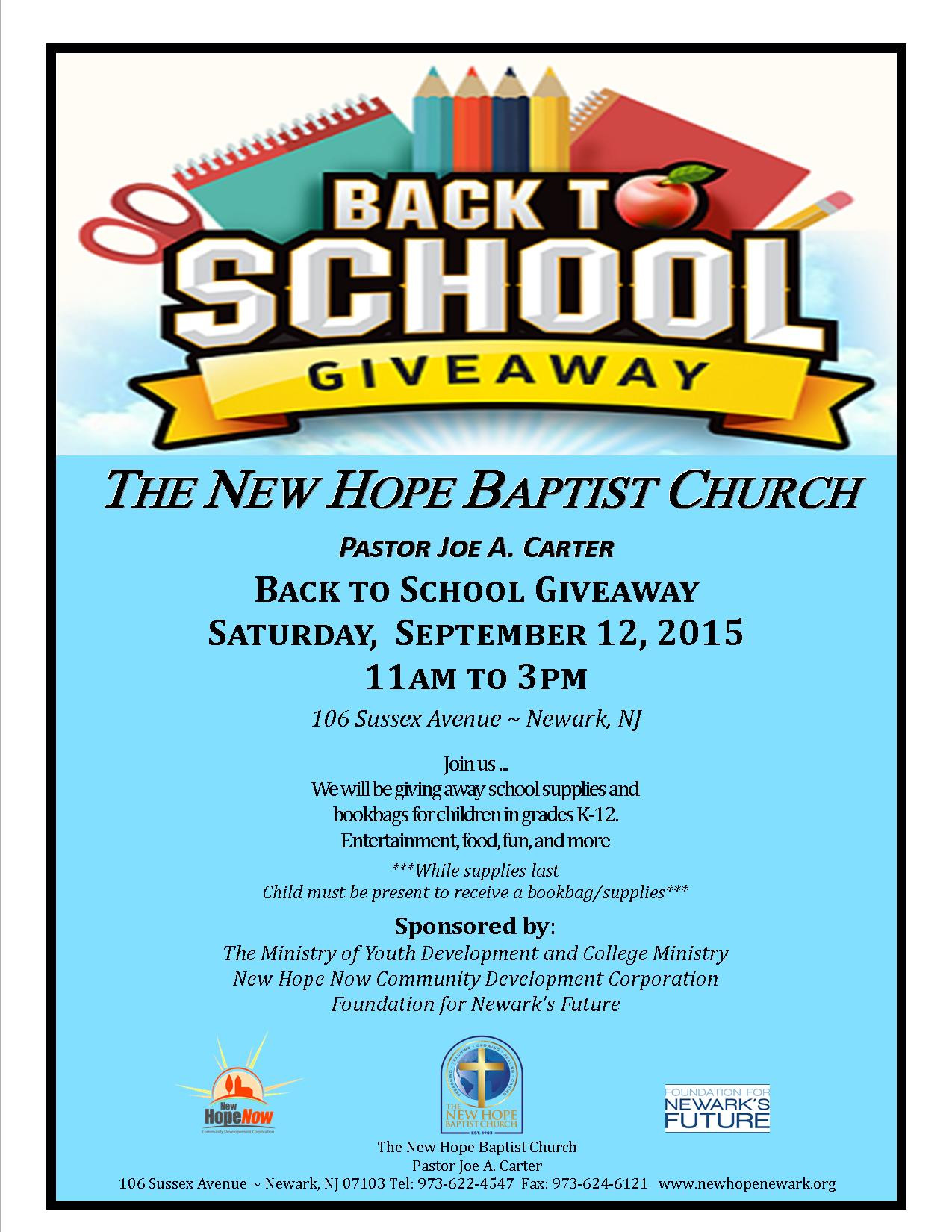 Back To School Giveaway
 Church News & Articles