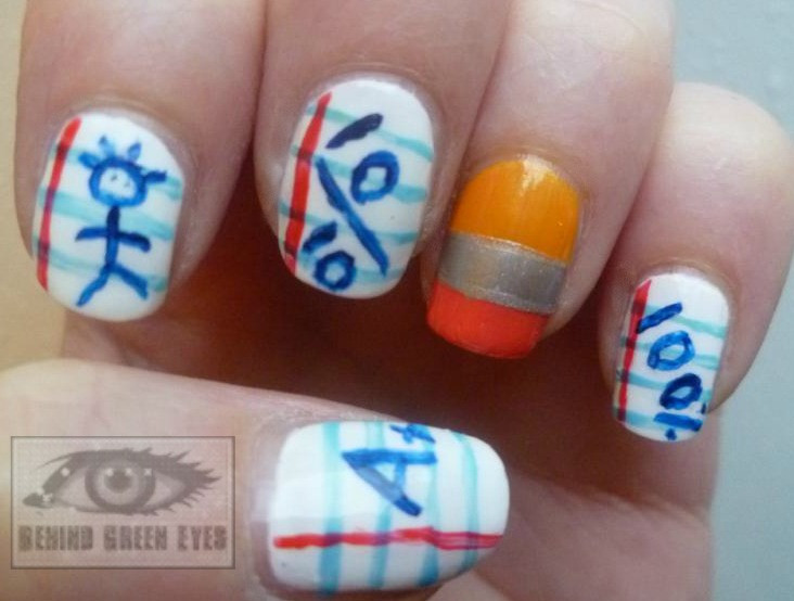 Back To School Nails
 Behind Green Eyes NOTD Back to School