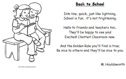 Back To School Poem
 Up up with people September 2013