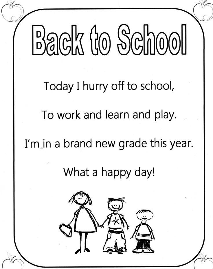 Back To School Poem
 School Day Poems Quotes QuotesGram
