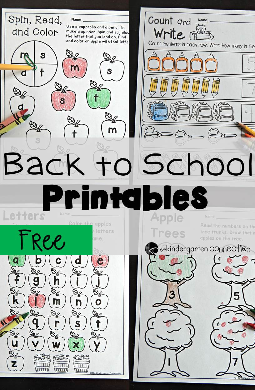 Back To School Worksheets
 Back to School Printables The Kindergarten Connection