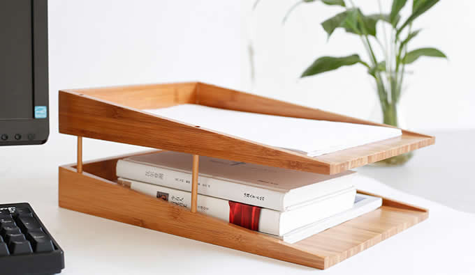 Bamboo Desk Organizer
 Bamboo Multi Tier Desk Organizer Tray Letter File Holder