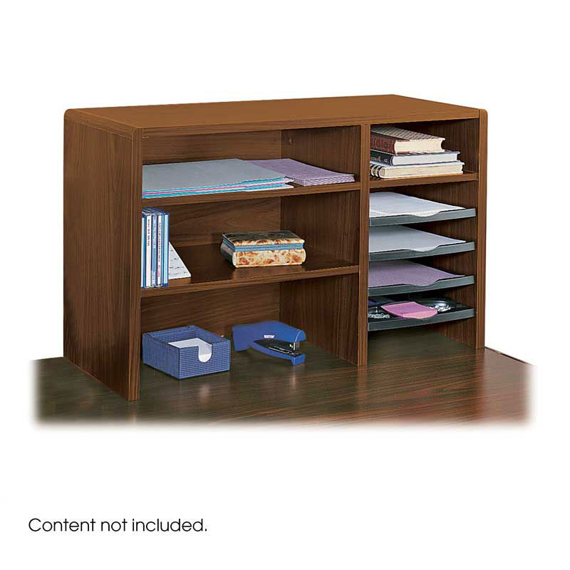 Best Desk Organizer
 Safco Products 29"W pact Desk Top Organizer Mahogany