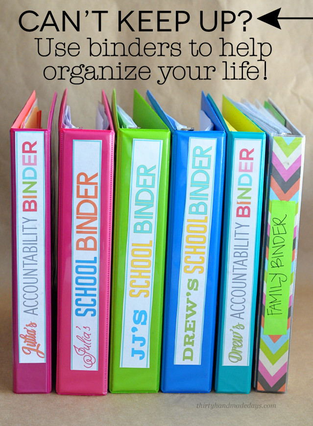 Binder Organization
 Can t Keep Up How to Use Binders to Organize Your Life