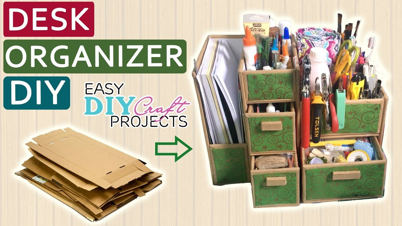 Cardboard Desk Organizer
 DIY Cardboard Desk Organizer