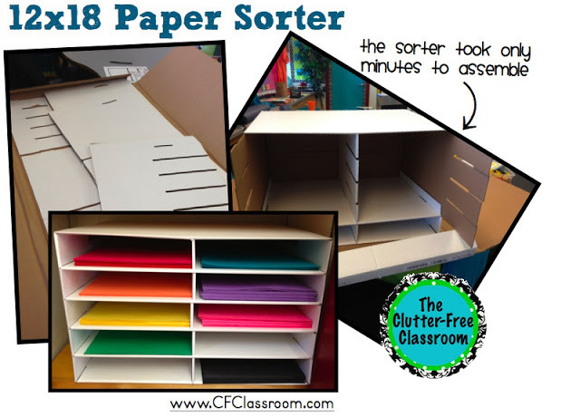 Classroom Paper Organizer
 Organizing Sheets of Construction Paper Clutter