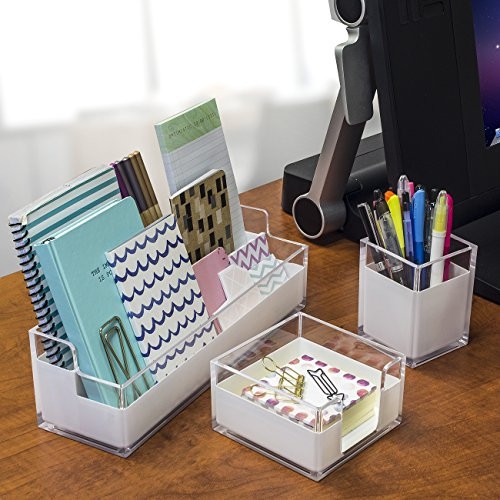 Clear Desk Organizer
 Sorbus Acrylic Desk Organizers Set – 3 Piece Includes