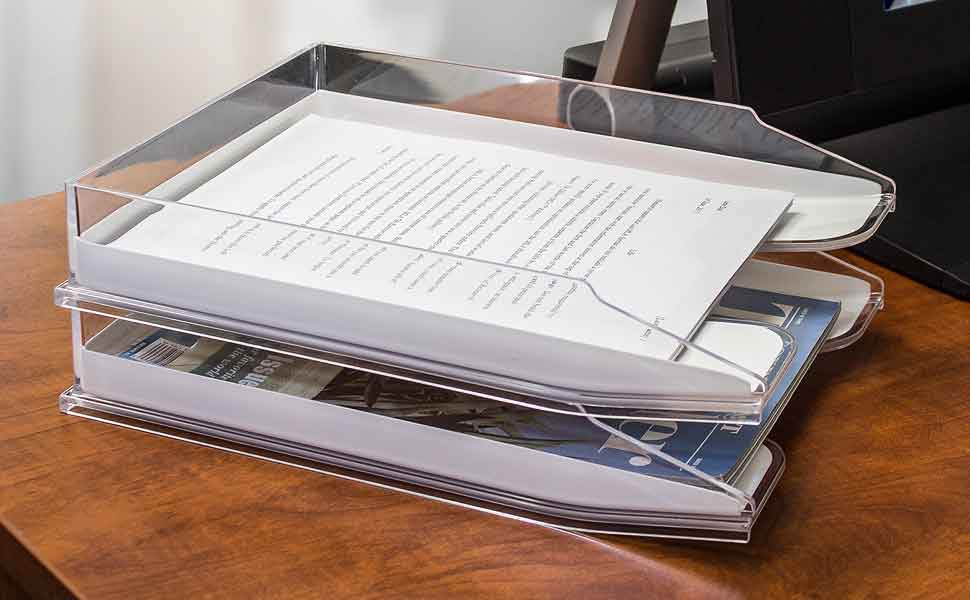 Clear Desk Organizer
 Amazon Sorbus Letter Tray Modern Acrylic Paper