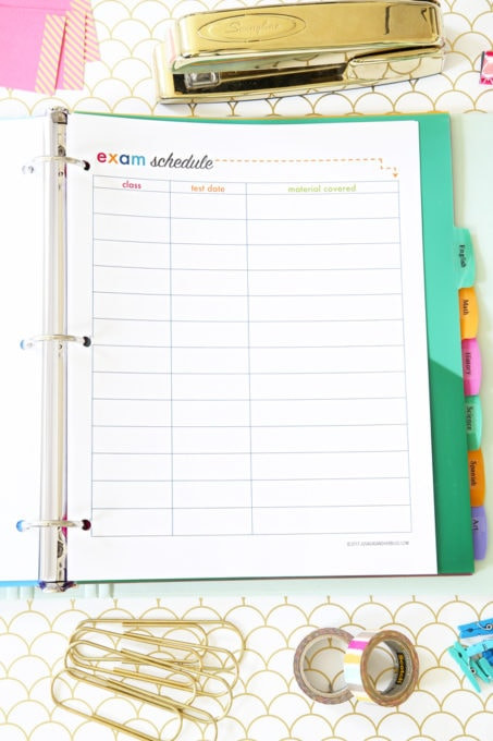 College Binder Organization Printables
 Student Binder for Back to School with Free Printables