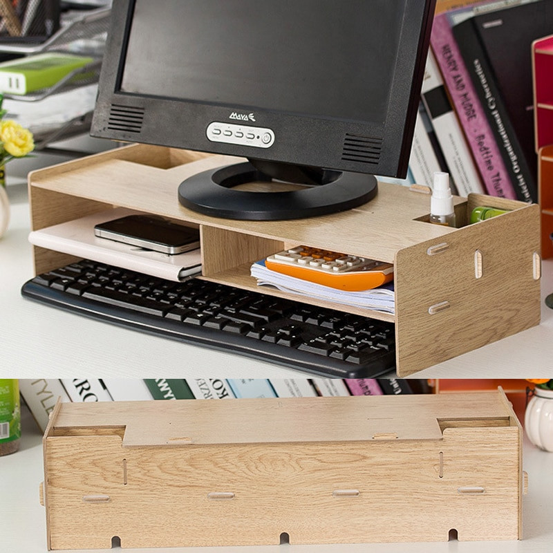 Computer Desk Organizer
 New Desk Storage Wood DIY Increase puter Display