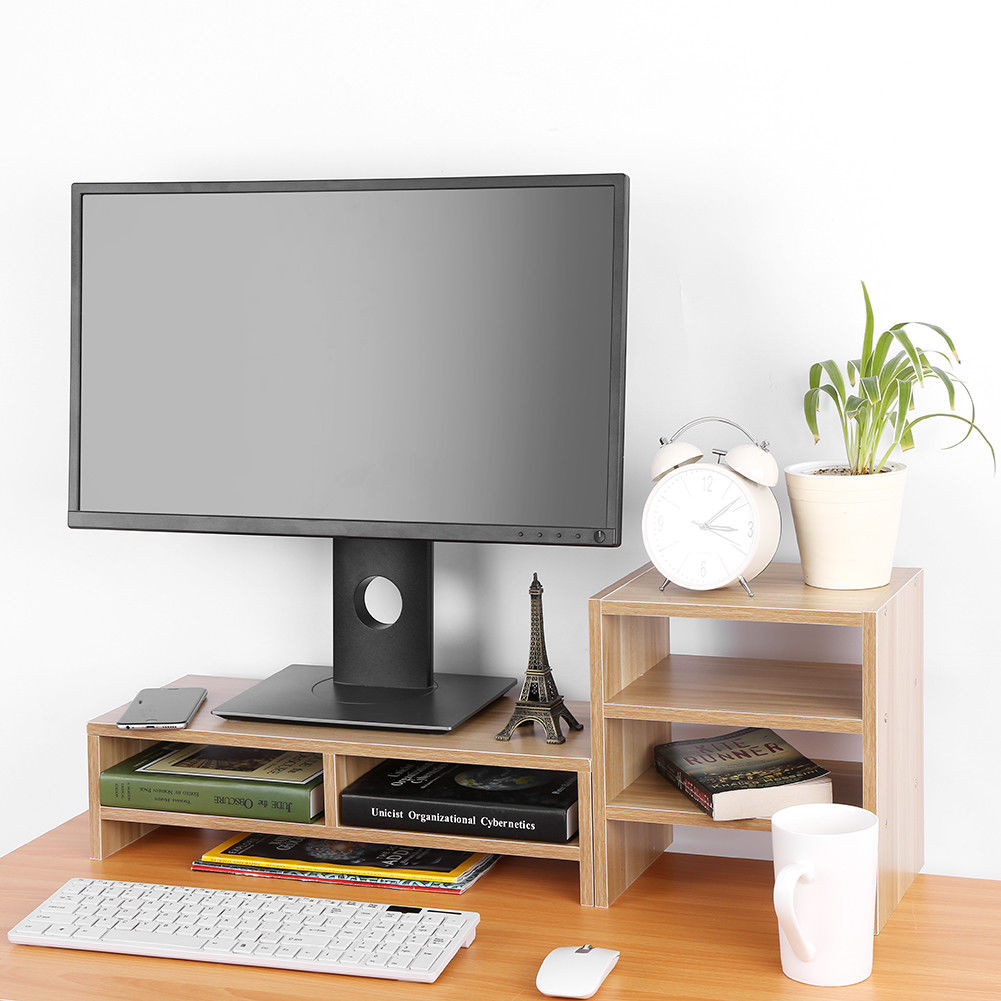 Computer Desk Organizer
 Desktop Monitor Riser TV Stand Desk Organizer Storage Box