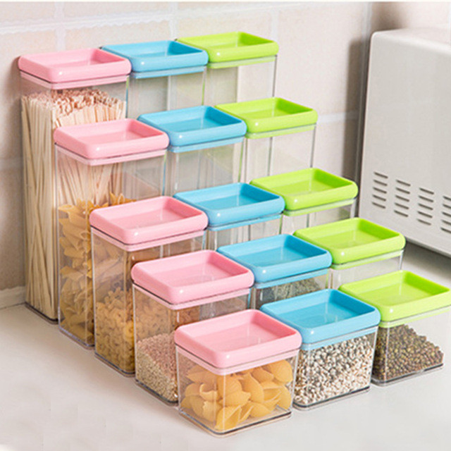 Container Store Desk Organizer
 Plastic Box Food Storage Container Rangement Sealing Cans