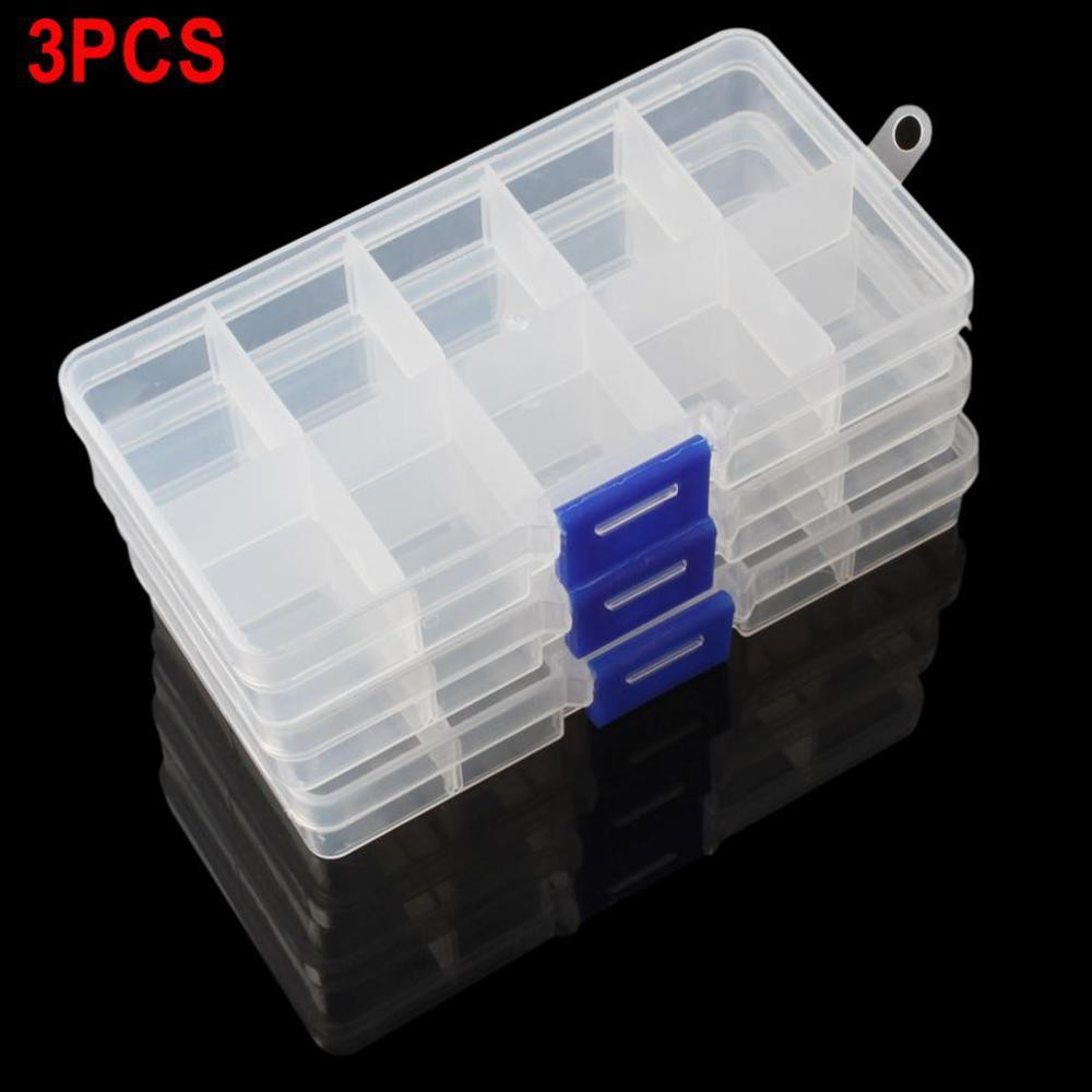 Craft Box Organizer
 3PCS 1 2L Container Plastic Box Jewelry Bead Storage