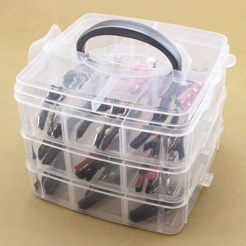 Craft Box Organizer
 3 Layers Plastic Jewelry Storage Box Container Organizer