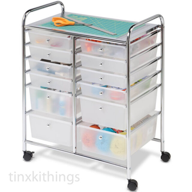 Craft Drawer Organizer
 Craft Storage Cart Containers With 12 Drawers Rolling