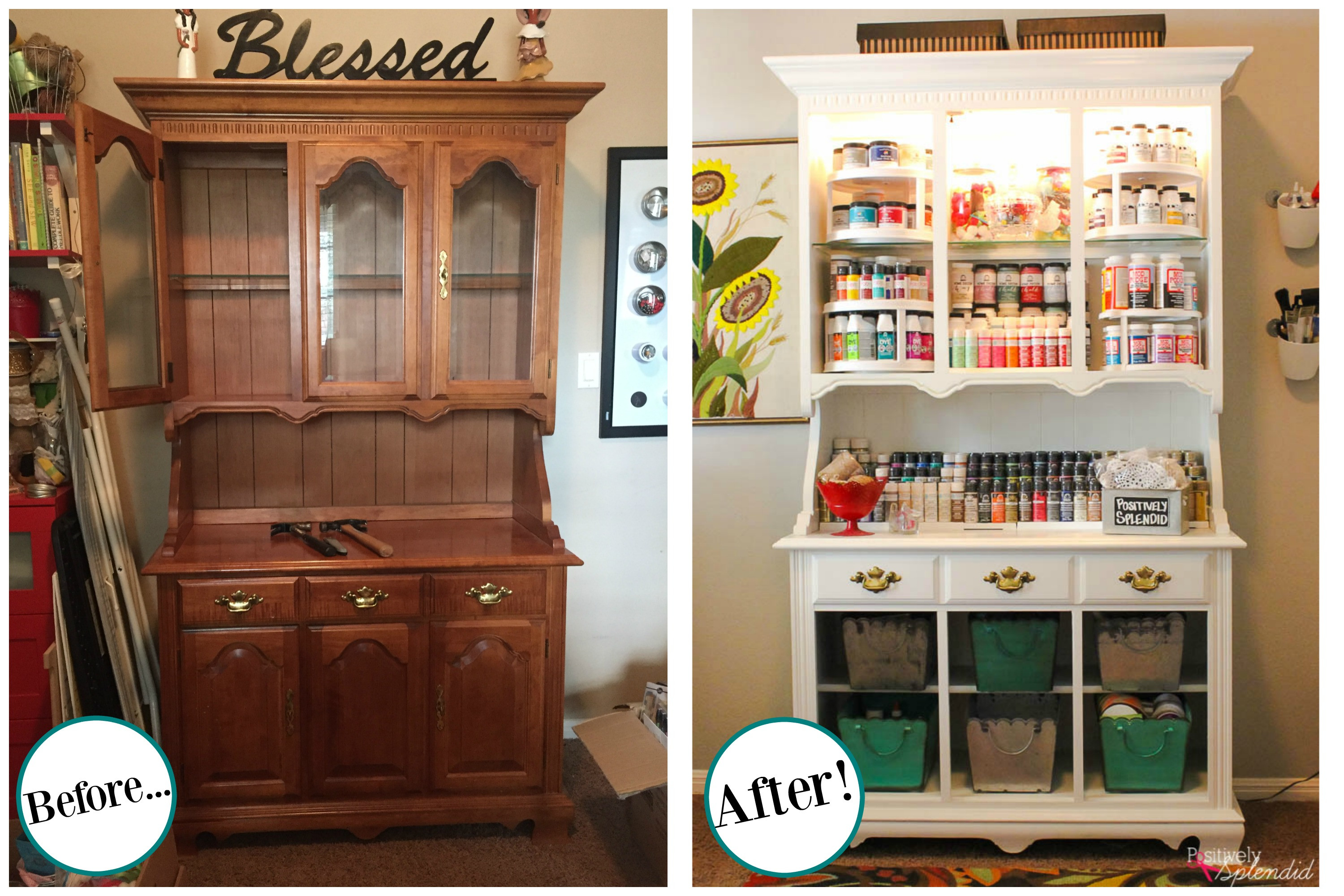 Craft Organization Cabinets
 Craft Storage Center from and Old Hutch