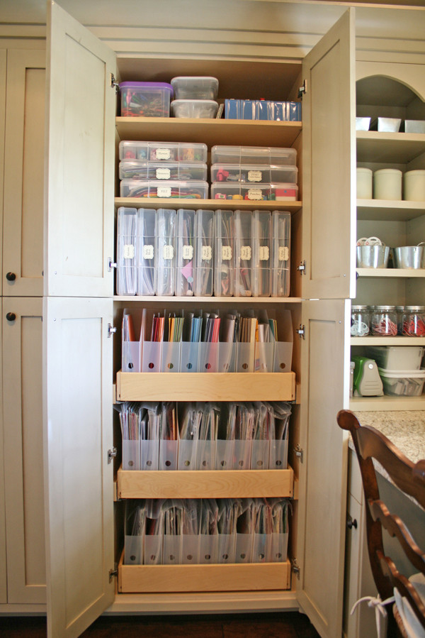 Craft Organization Cabinets
 Scrapbook Room with Built in Craft Storage