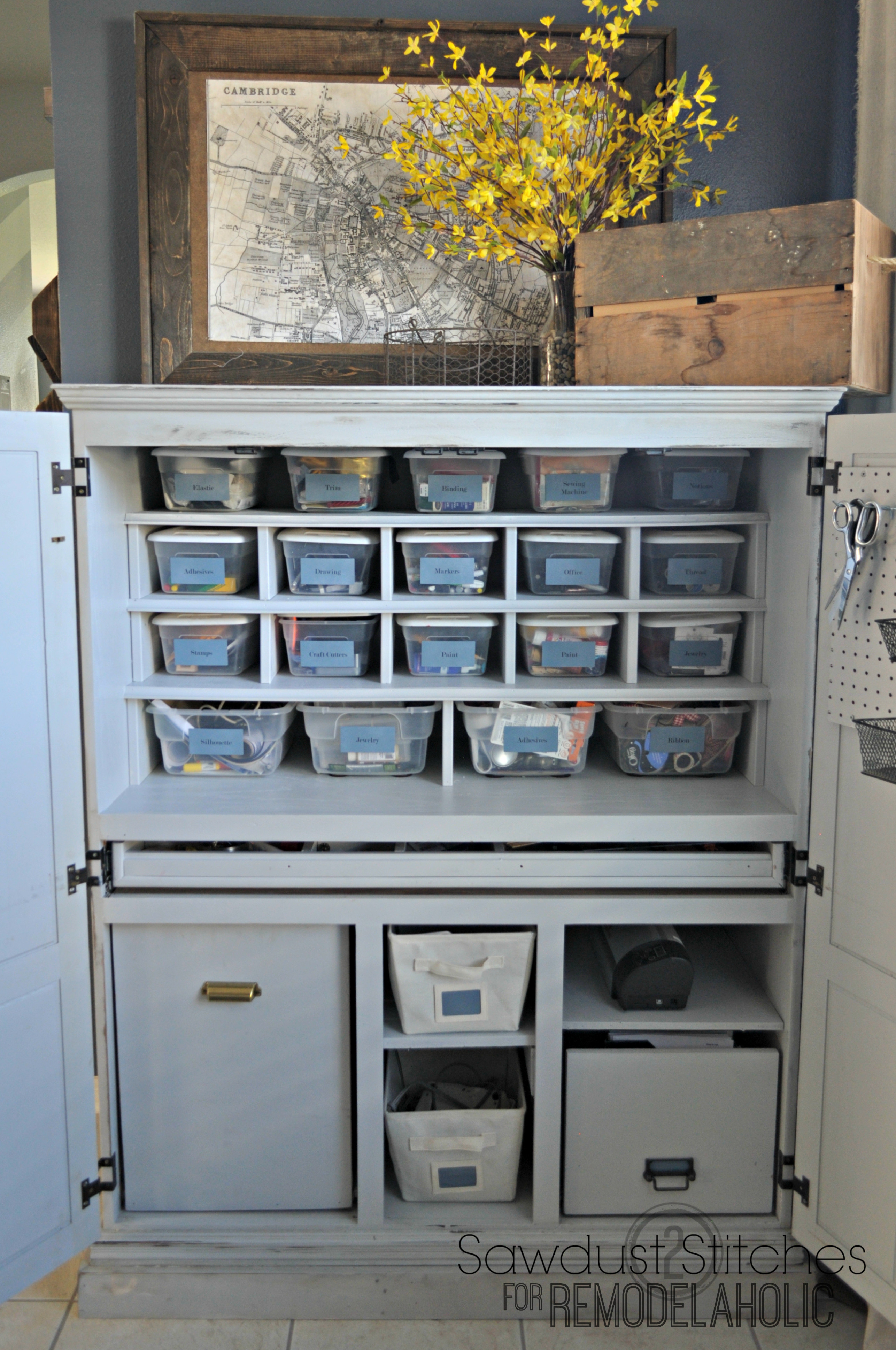 Craft Organizer Cabinets
 Remodelaholic