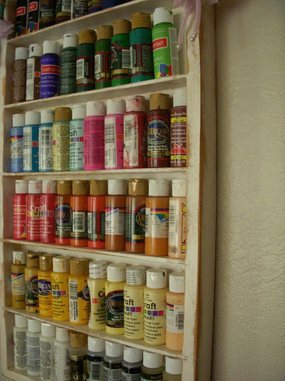 Craft Supplies Organizer
 Wall Organizer Paint Room Wood Shelf Craft Art Storage Sewing
