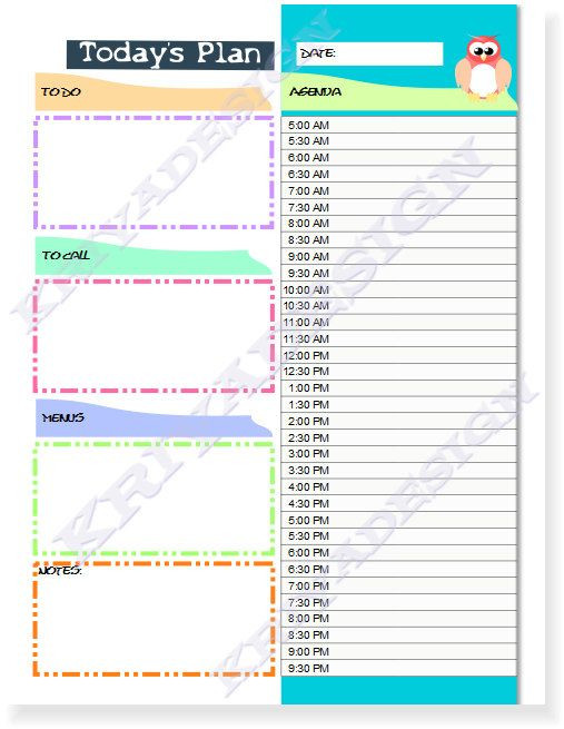 Day Planner Organizer
 day planner organizer pdf printable daily planner by
