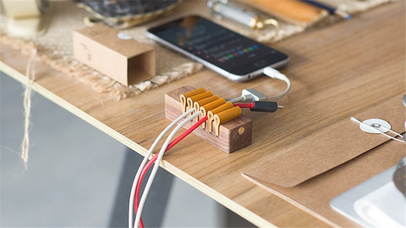 Desk Cord Organizer
 Wooden Desktop Cable Organizer Gad Flow