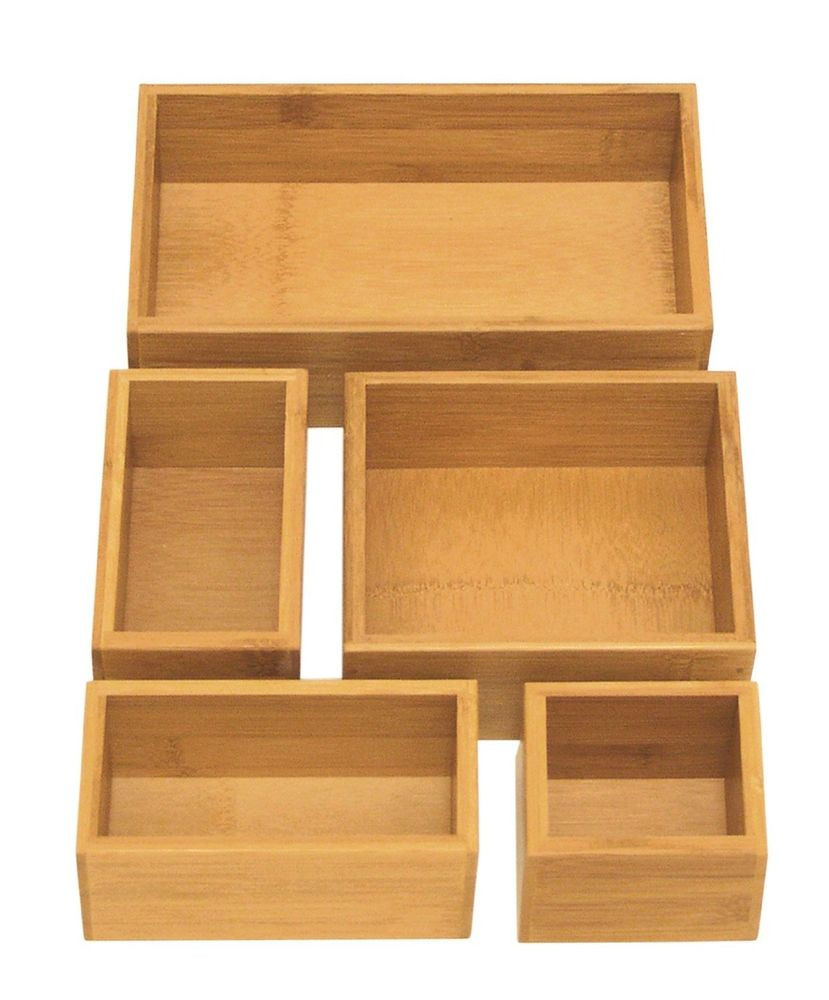 Desk Organizer Box
 5 Box Drawer Desk Organizer fice Tray Case Wood Holder