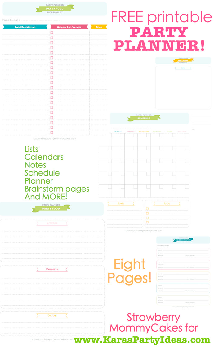 Event Planner Organizer
 Kara s Party Ideas FREE Printable Party Planner