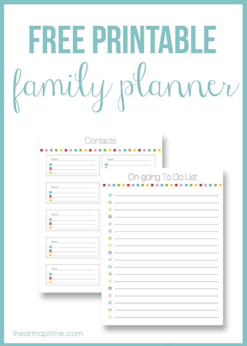 Family Planner Organizer
 Free Printable Family Planner