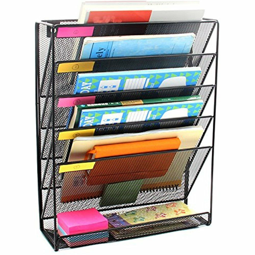 Folder Organizer
 Wall Mounted File Folder Holder Organizer 5 Rack Storage