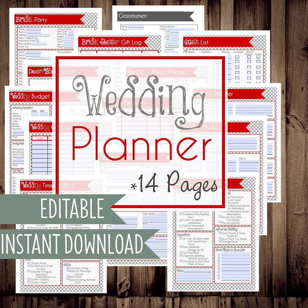 20 Best Free Printable Wedding organizer Binder Home Inspiration and