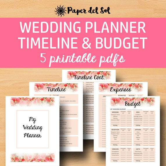 Free Printable Wedding Organizer Binder
 Wedding Planner Printable for Wedding Binder by PaperdelSol