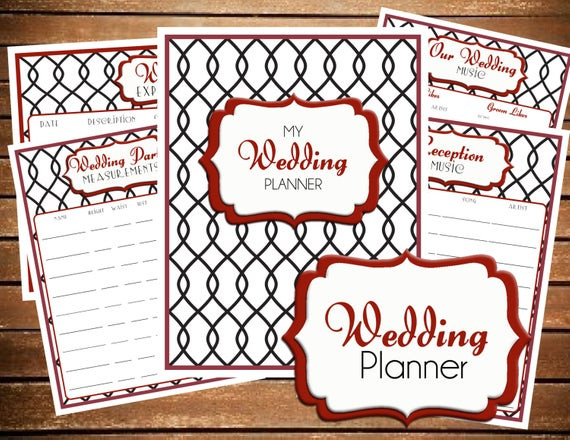 Free Printable Wedding Organizer Binder
 Items similar to Wedding Planner DIY Wedding Binder