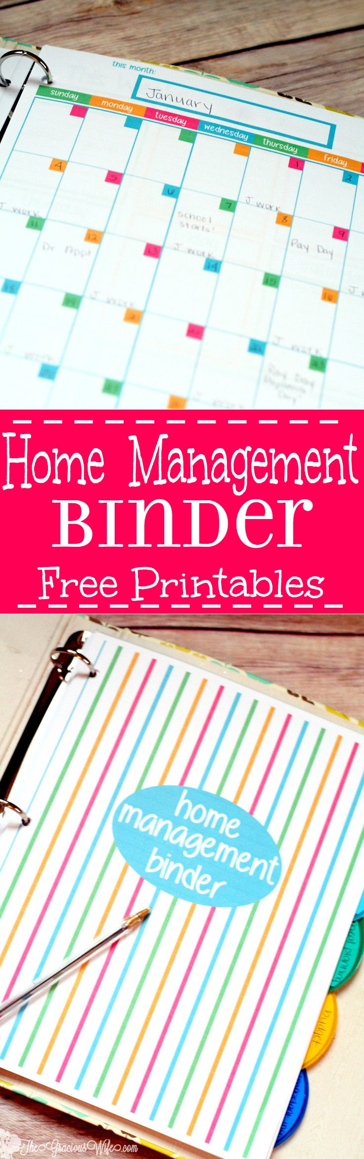 Home Organization Binder
 Home Management Binder FREE Printables