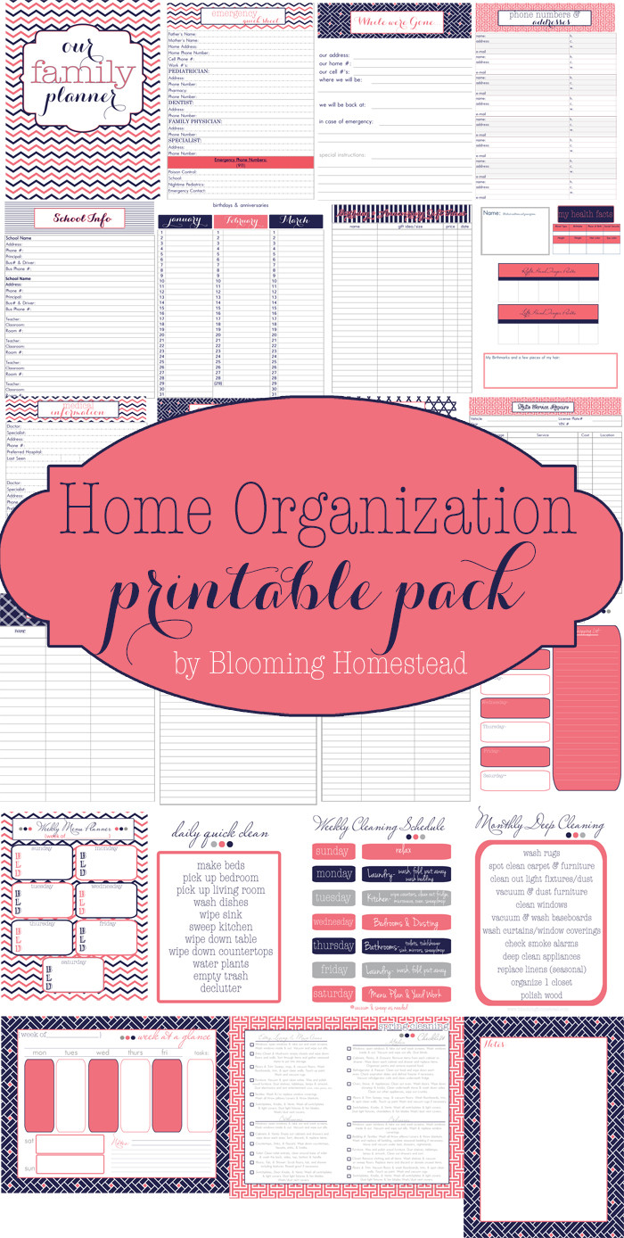 Home Organization Binder
 Home Organization Printables Page 3 of 4 Blooming