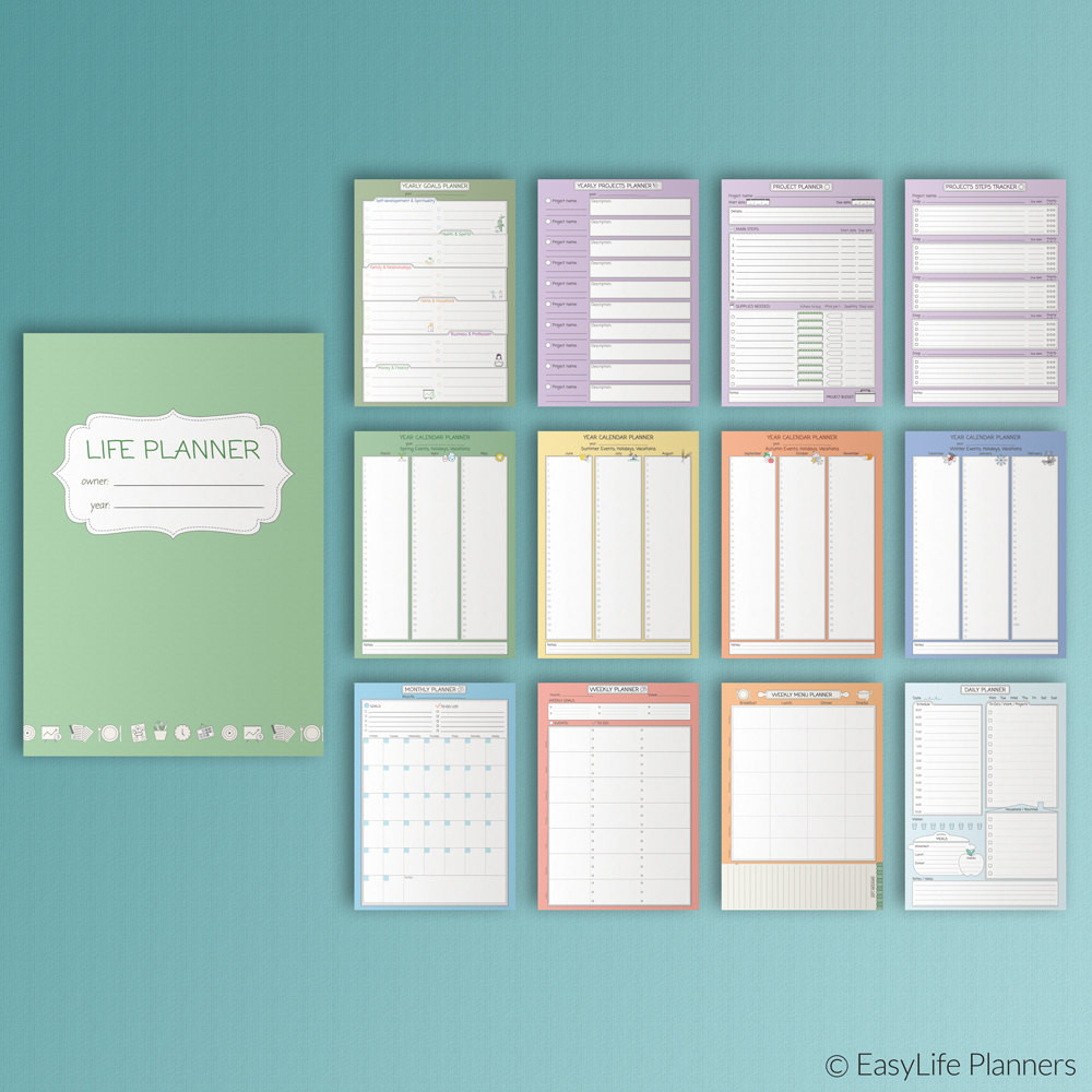 Life Organizer Binder
 LIFE PLANNER Printable Household Binder kit PDF A4 13 Pages