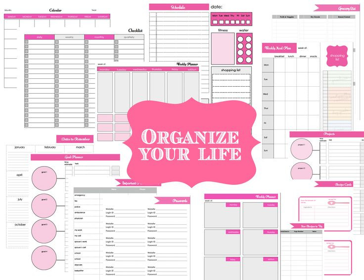 Life Organizer Planner
 Get Organized Organizer Printable Sheets to do list