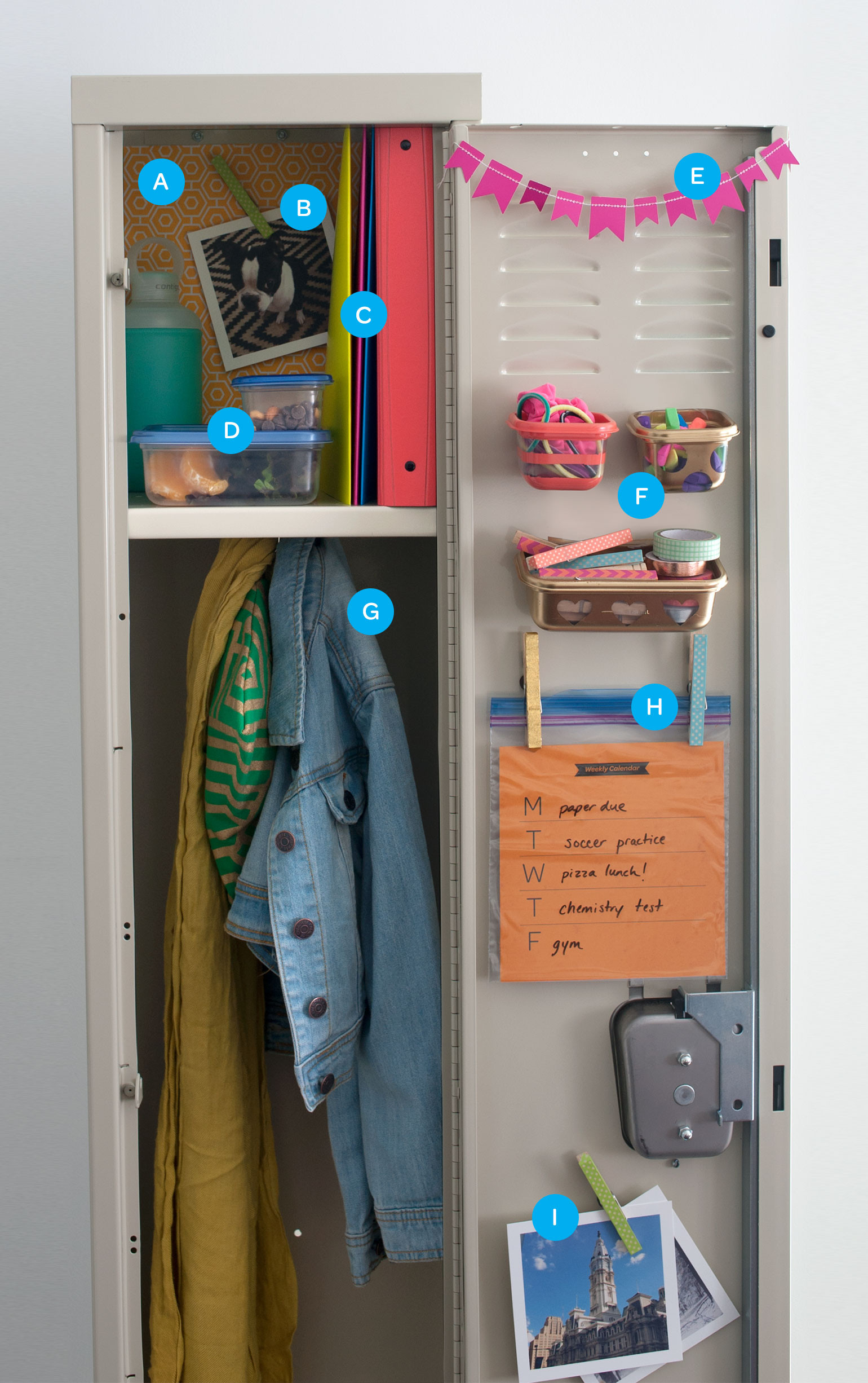 Locker Organizer Tips
 Ziploc Locker Decor and Organization